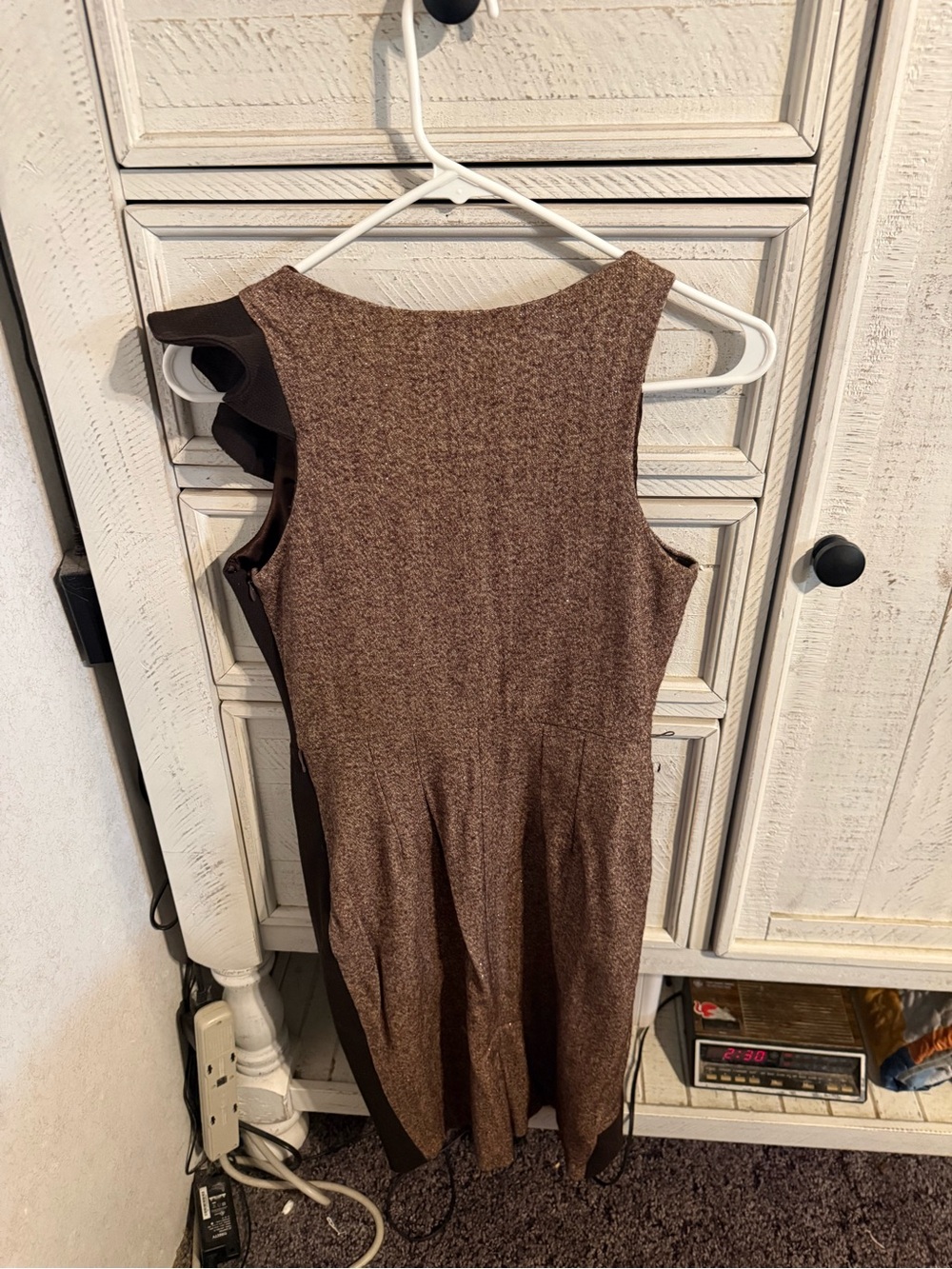 Eva Franco Brown One-Shoulder Fit-and-Flare Dress